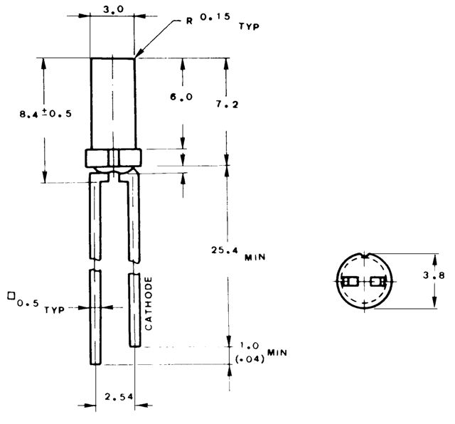 LED5x2,4mm gelb  3,7mcd 140� 585nm 2,1V/10mA