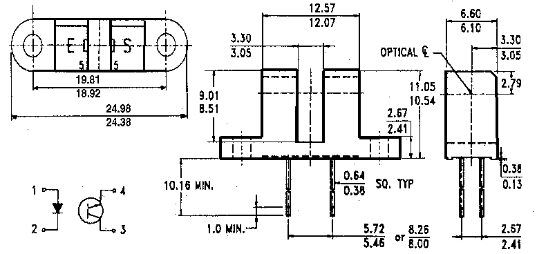 LTH301-46  Gabellichtschr 3,2mm  1,2/30V 20mA  Flansch  CNY37