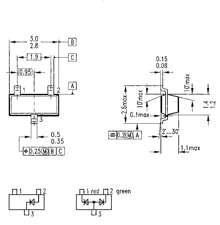 LED-SMD klar blau  SOT23 470nm 60mcd/20mA 140?  KM23PBCAF