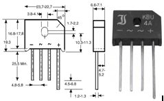 KBU4B  Flachbr�cke 4A 100V(RMS) 5/5mm