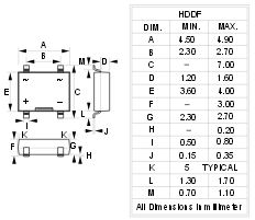 HD04-F  SMD-Br�cke 0,8A 280V(RMS)
