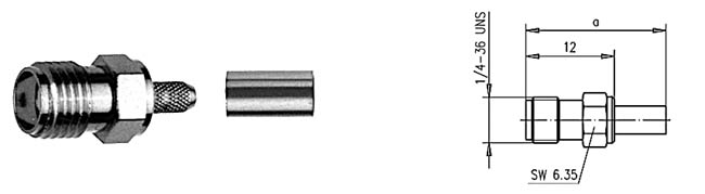 SMA Kabelbuchse gerade  (RG174U), J01151A0051