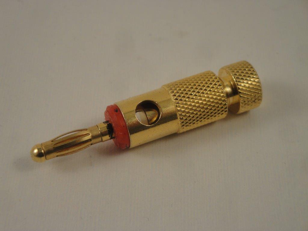 KAD rot  Bananenstecker vergoldet