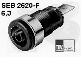 SEB2620-F 6,3 gelb  Sicherheits-Einbaubuchse, 4mm