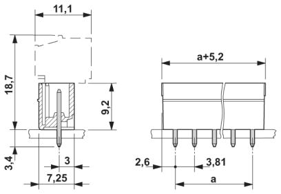 MCV1,5 / 3-G-3.81  Buchsenleiste 3pol. RM3,81mm, vertikal z. Lei