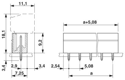 MCV1,5 / 3-G-5,08  Buchsenleiste 3pol. RM5,08mm, vertikal z. Lei