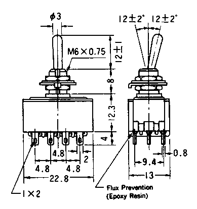 MS500O.  TAST-AUS-TAST 4pol