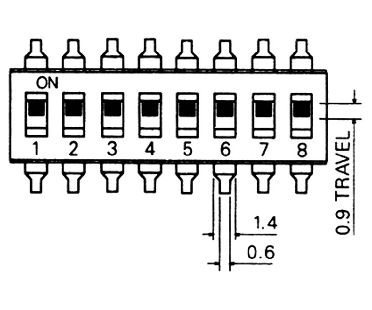 SD04  SMD 4pol  25mA/25VDC  RM2,54