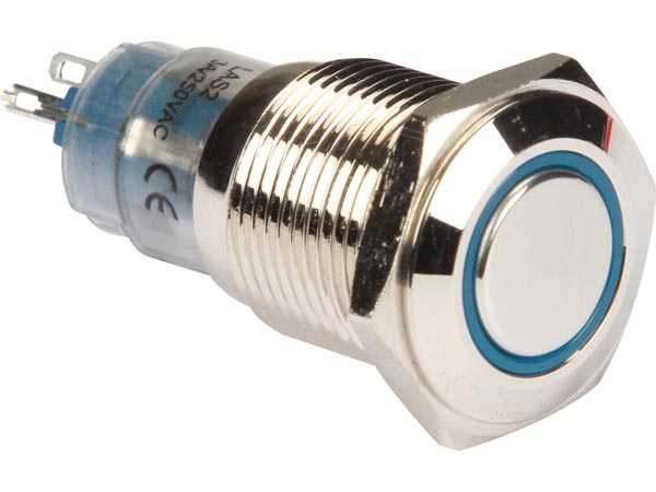 Sicherheitsdrucktaster R1600B  LED-blau 1NO/1NC  230VAC/0,5A