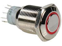 Sicherheitsdrucktaster R1600R  LED-rot 1NO/1NC  230VAC/0,5A