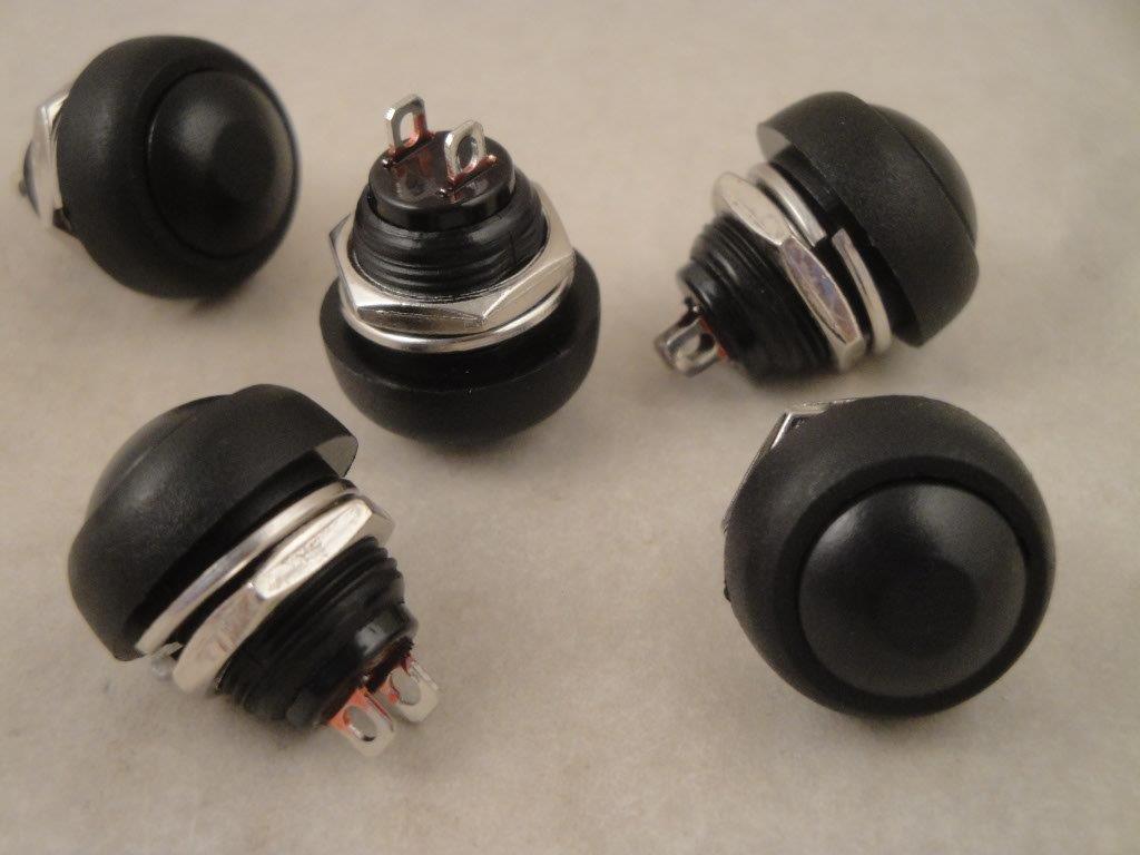 PBS-33 schwarz - 12mm  rund dicht 50VDC/200mA