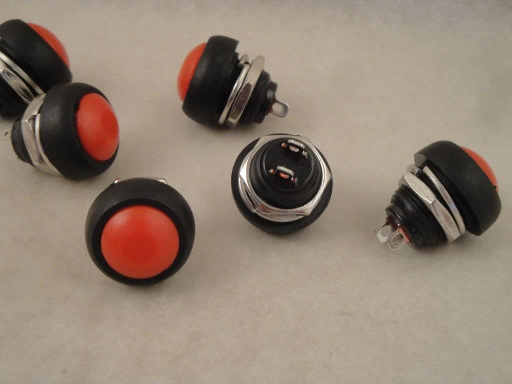 PBS-33 rot - 12mm  rund dicht 50VDC/200mA