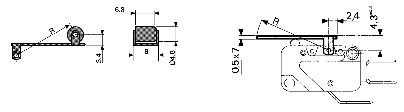 Flachhebel 14,2mm f. MSG