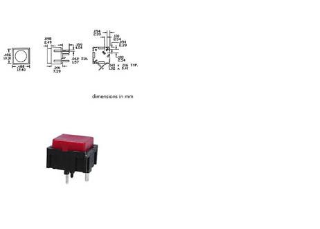 R803/B  schwarz/quadrat  20mA/30VDC 1pol Printtaster (�hnlich ST