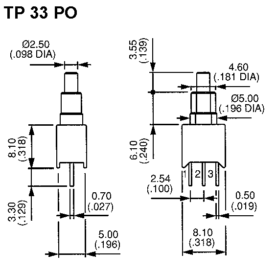 TP33PO 080 Taster gerade L?tstifte