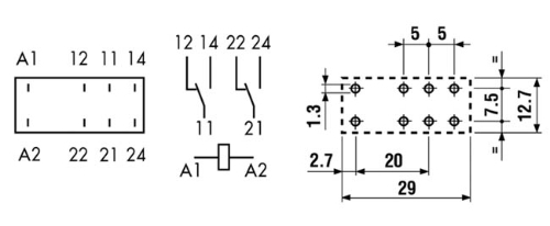 41.52.9 24V/DC Finder Relais  2xUM 8A
