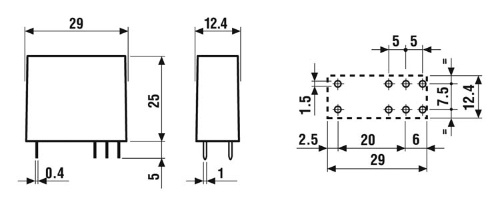 44.62.9 24V DC 2xUM 10A Finder Relais