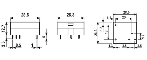 E3206L 12 V  Relais 1xU 10A 12V 280R liegt