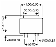 PT 3,2VA/2x15V  Printtrafo 3,2VA EI38 2x15V 2x106mA