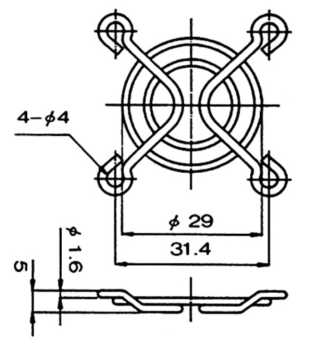 L�ftergitter f�r 40x40mm 2 Ringe