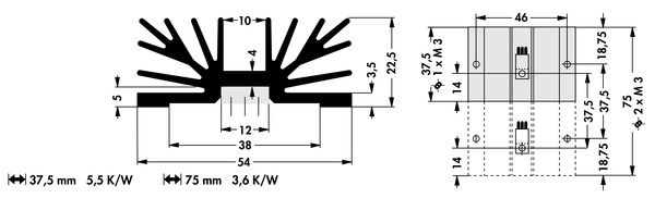 SK 65/37,5mm/SA-1xM3 K�hlk�rper, Fischer SK65