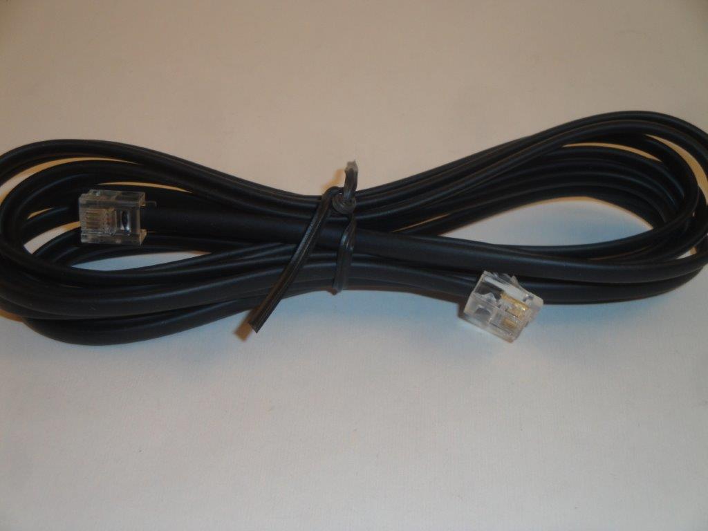Telefonkabel flach 6/4 3m, schwarz 2:5