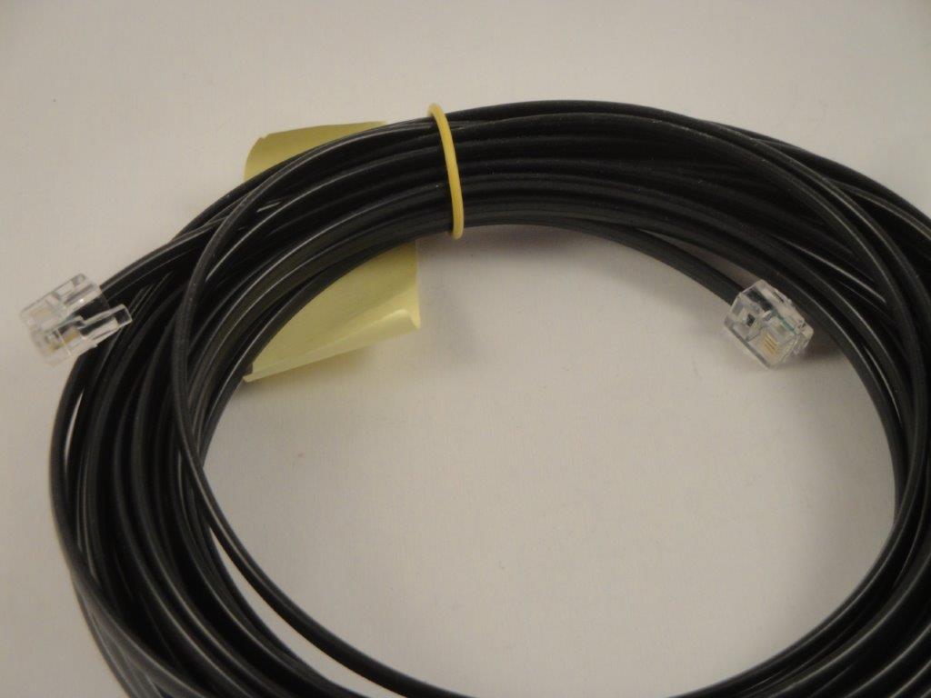 Telefonkabel flach 6/4 10m, schwarz 2:5
