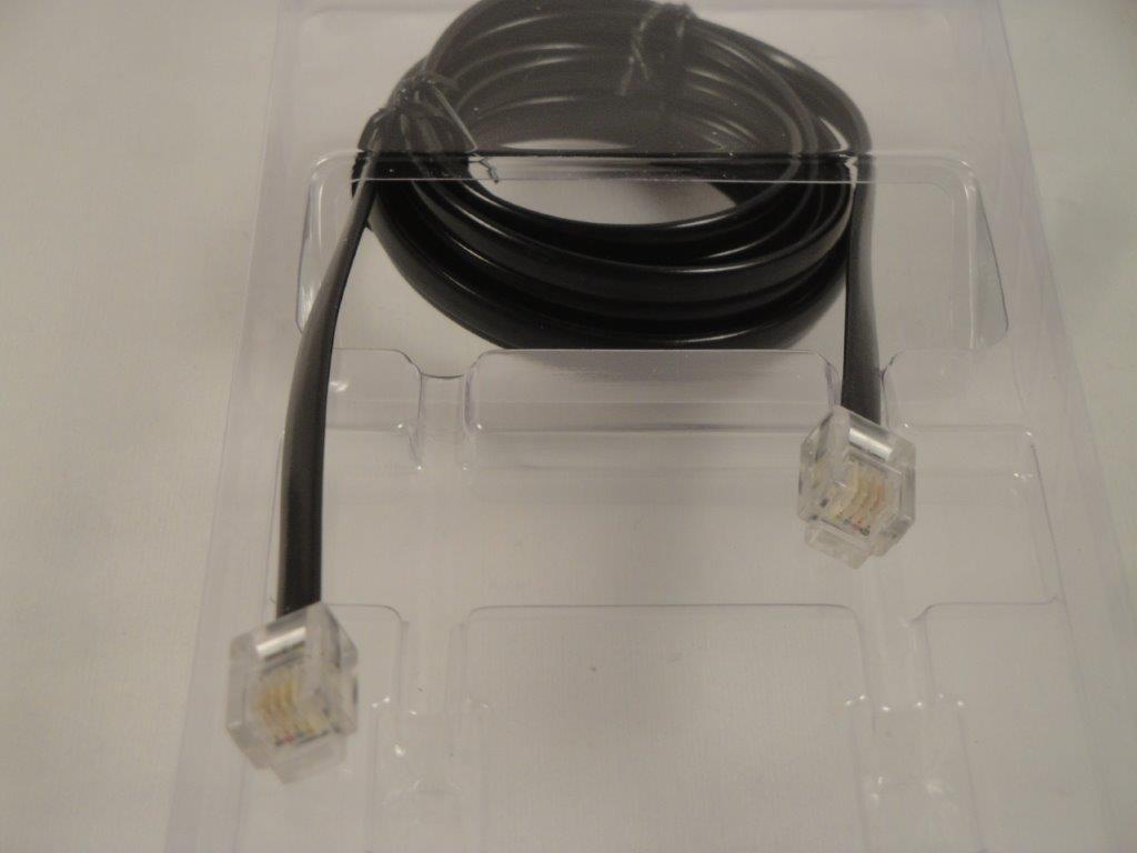 Telefonkabel flach 6/4 2m, schwarz 2:5 com 6431247