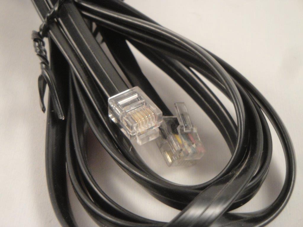 Telefonkabel flach 6/6 2m, schwarz 1:6