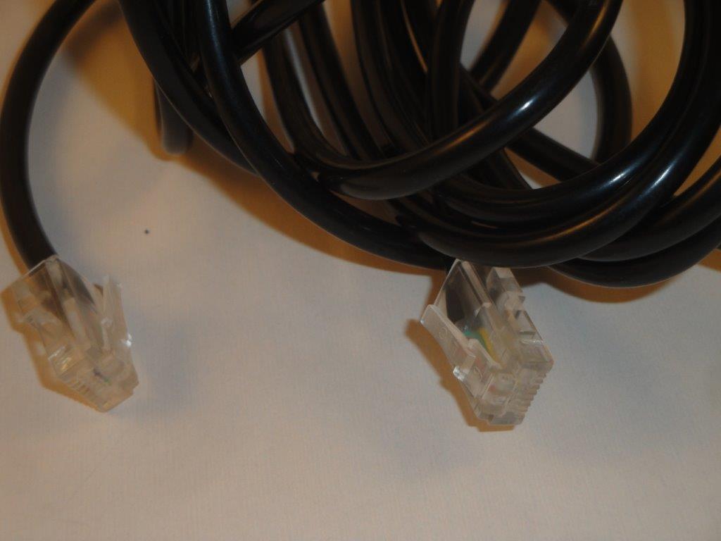 Telefonkabel rund 8/4 2m, schwarz 3:4