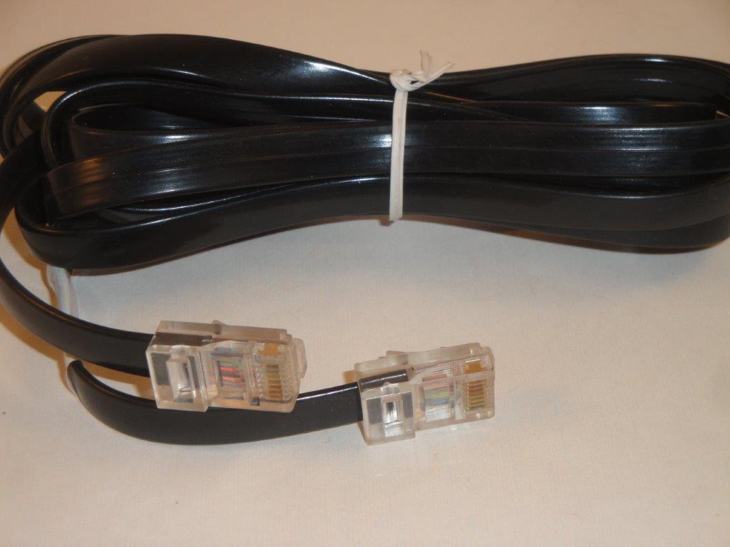 Telefonkabel flach 8/8 2m, schwarz 1:8