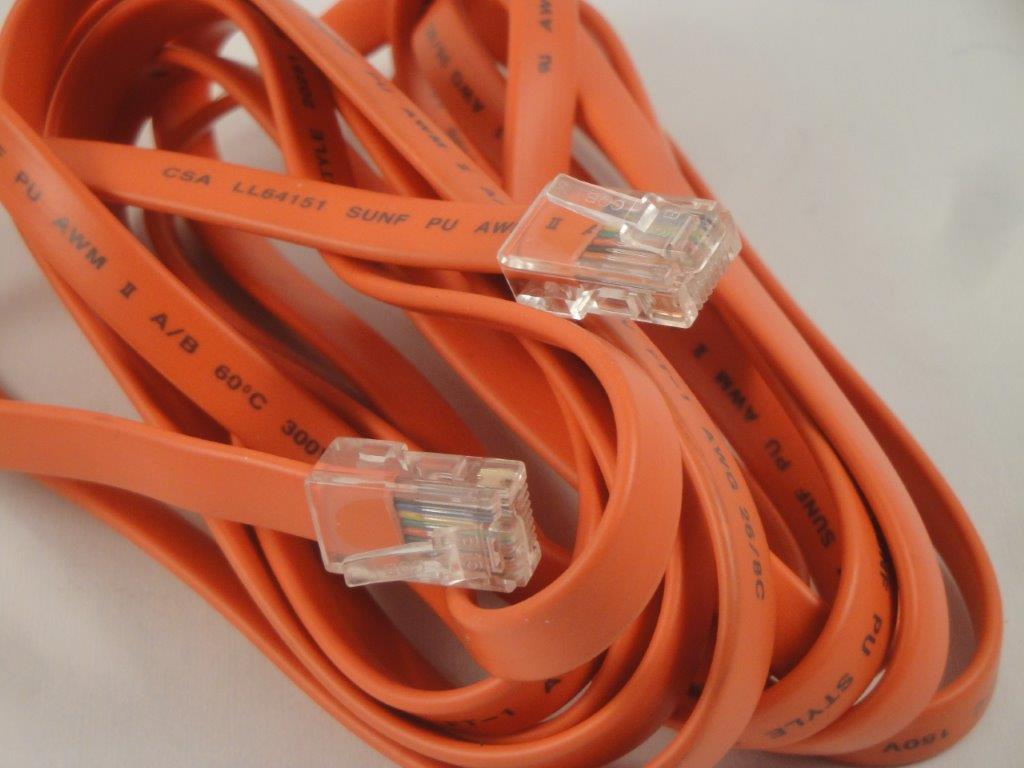 Telefonkabel flach 8/8 3m, rot 1:8