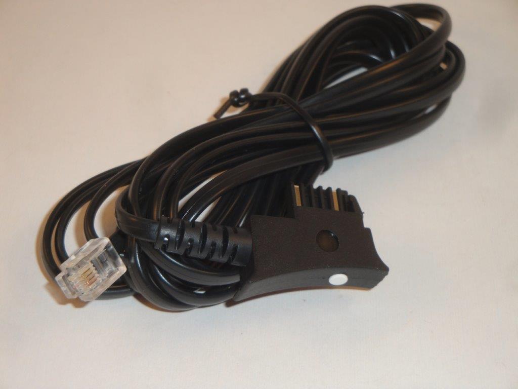 Telefonanschlu�kabel  TST flach 6/4 3m, schwarz, Punkt, a,b,a1,b