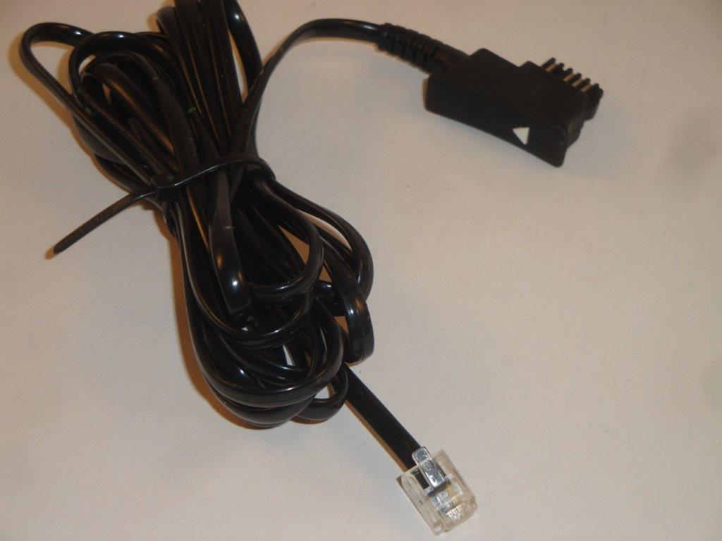 Telefonanschlu�kabel  TST flach 6/4 3m, schwarz, Dreieck