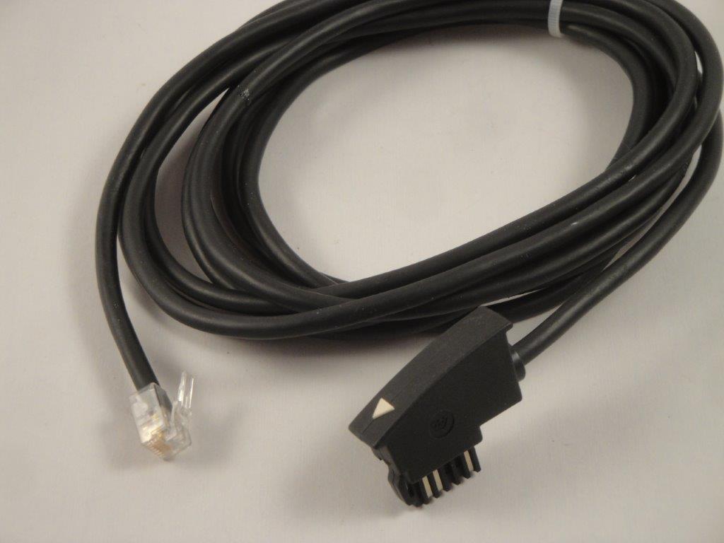 Telefonanschlu�kabel  TST rund 6/6 3m, schwarz, Dreieck