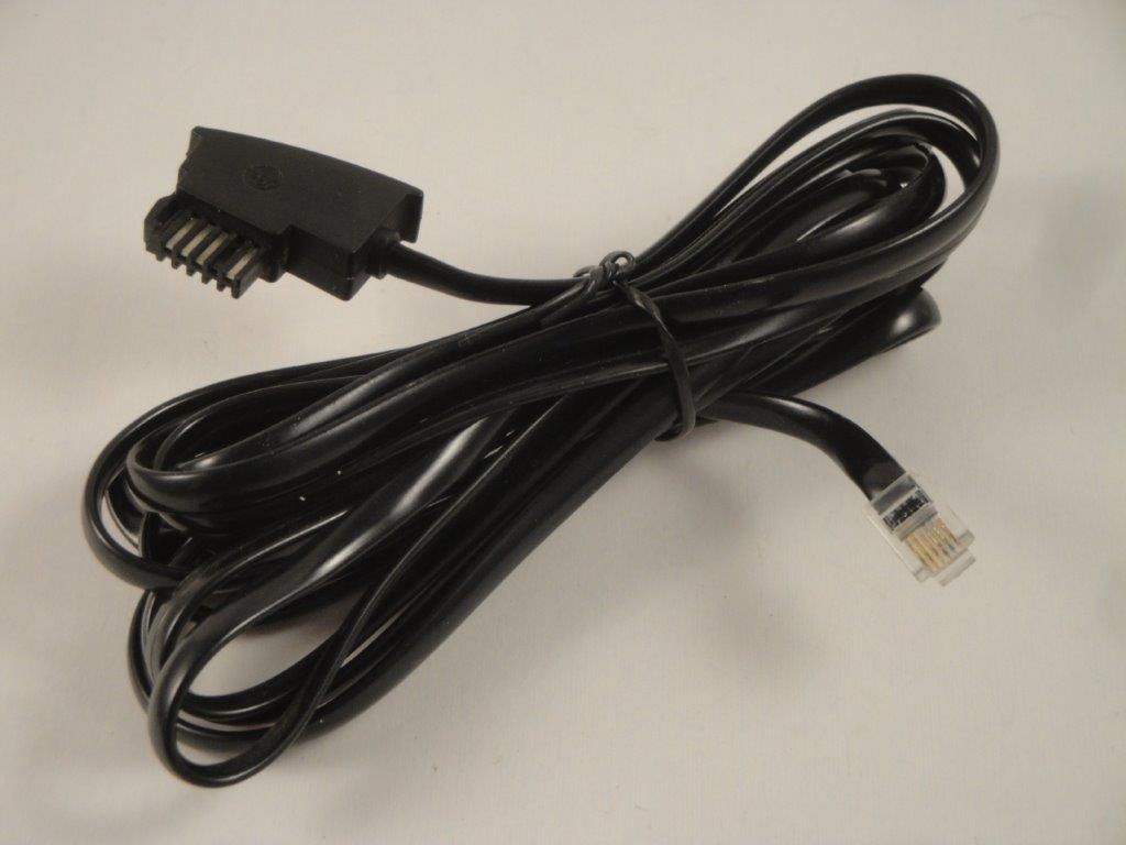 Telefonanschlu�kabel  TST flach 6/6 3m, schwarz, Punkt, (a,b,a1,