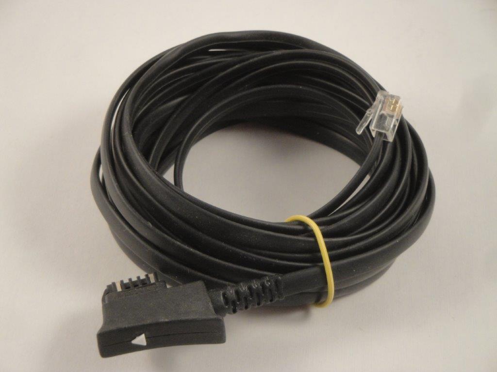 Telefonanschlu�kabel  TST flach 6/6 5m, schwarz, Dreieck