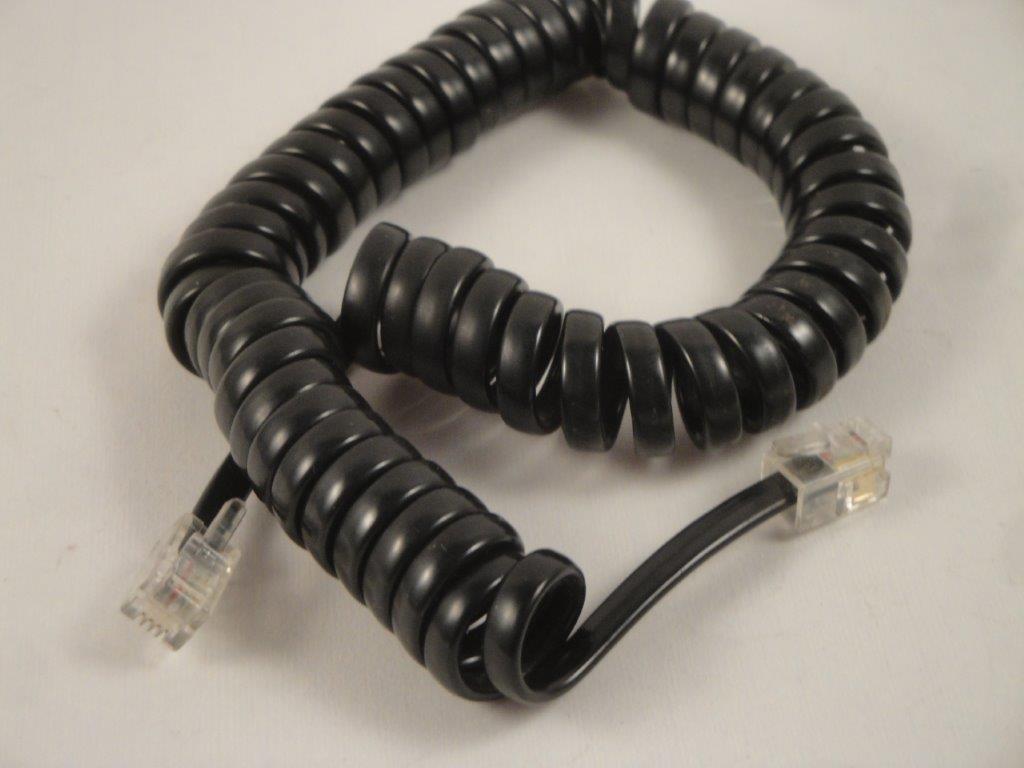 Telefonh�hrerkabel spiral 4/4 2m, schwarz