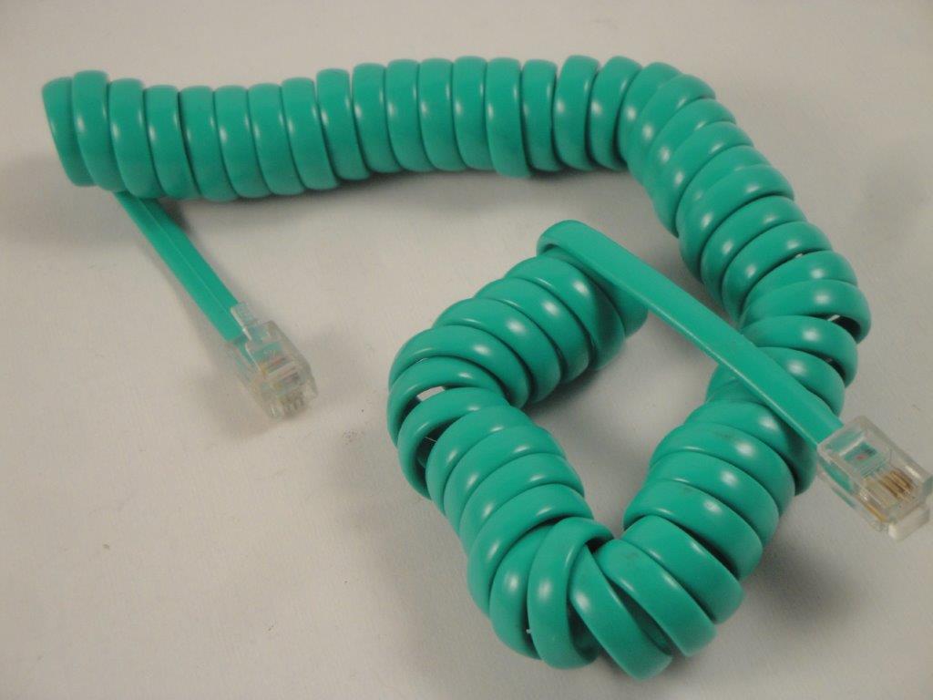 Telefonh�hrerkabel spiral 4/4 2m, gr�n