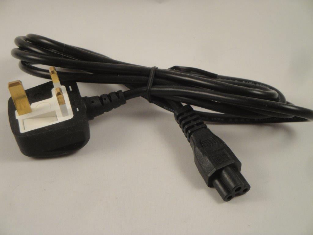 GB-Netzkabel 2m 3A schwarz 3x0,75mm�, mit Kupplung IEC320-C5 f�r