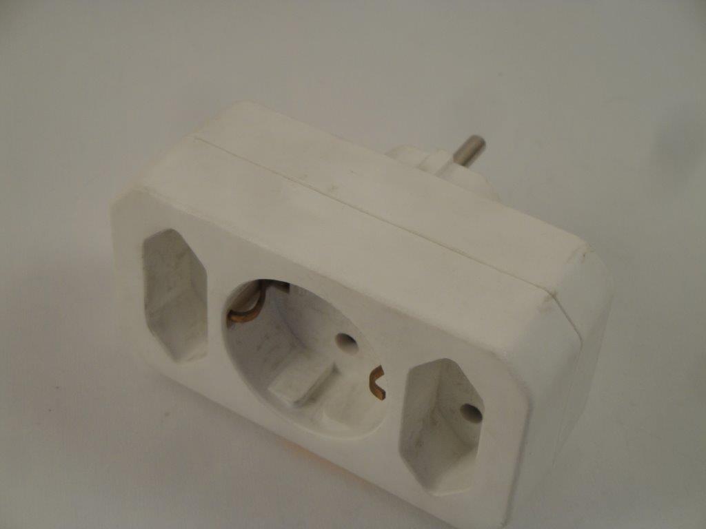 Schuko-Euro Verteiler 1+2, wei�