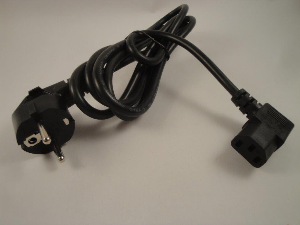 Kaltger�tezuleitung 3x0,75mm�  2,0m schwarz gewinkelt mit Schuko