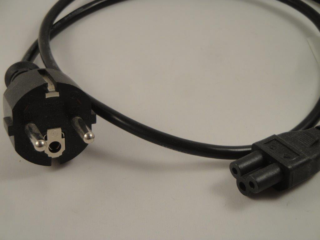 Schuko-Netzkabel 3x0,75mm�  2,0m schwarz auf Kupplung IEC320-C5