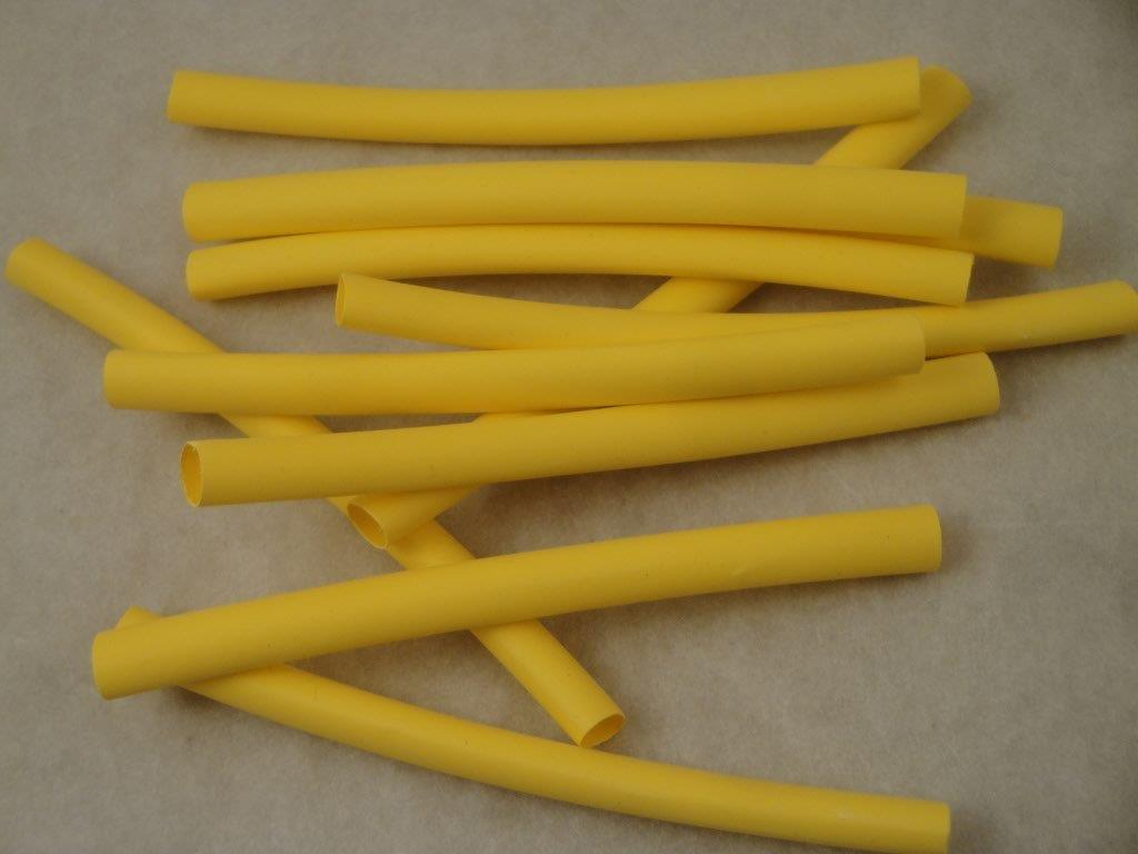 Schrumpfschlauch 2:1 ca.10cm 6,4mm gelb Polyolefin