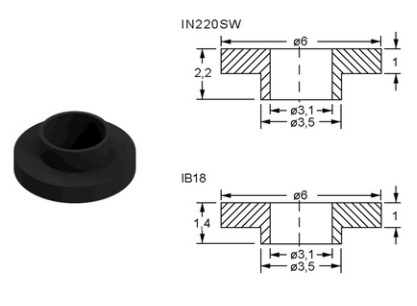 IB6 IN220  6,0-3,5/3,1-1,0mm  Isolierbuchsen f�r TO220