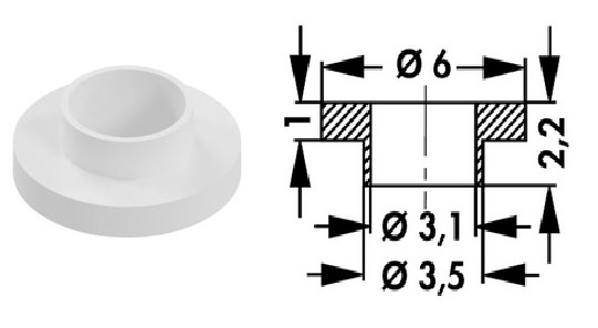 IB6w  6,0-3,5/2,5-1,0mm  Isolierbuchsen f�r TO220
