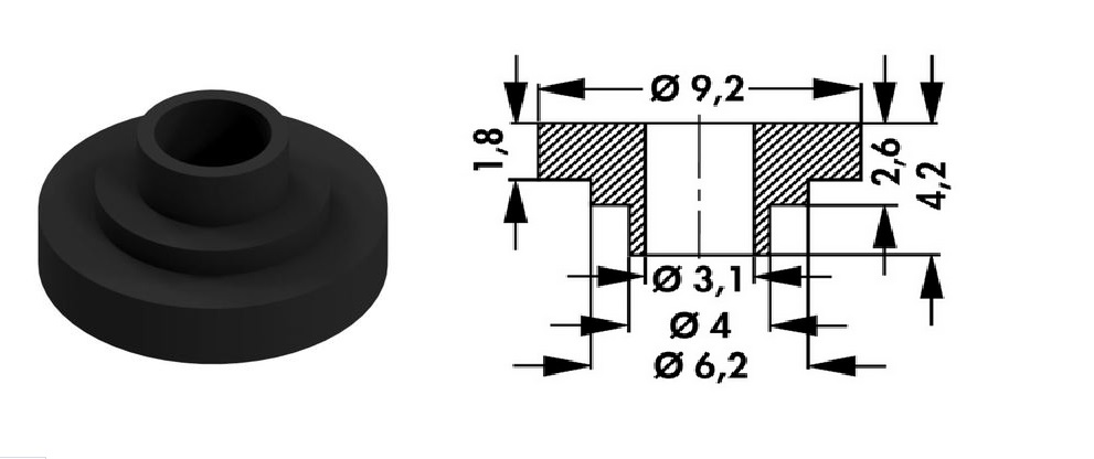 IB5 9,2-4,3/3,0-4,2/1,8mm  Isolierbuchsen