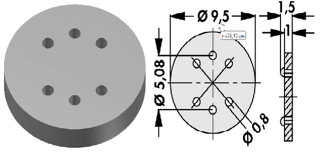 Montagescheibe MS56-15 TO5 - 6pol 9,5x1mm