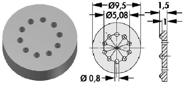Montagescheibe MS510-15 TO5 10-polig wei�