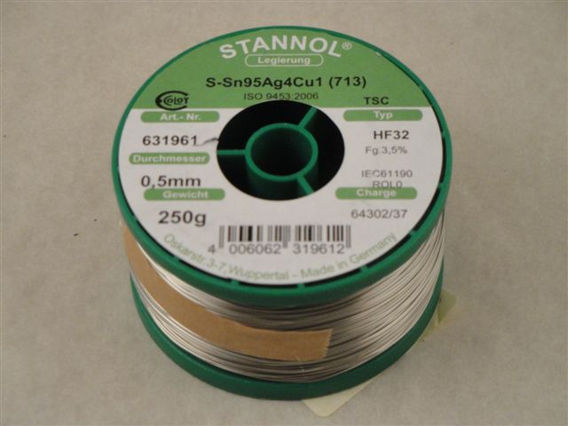 L�tzinn 1,0mm 250g, Stannol S-Sn95Ag4Cu1 HF32 3,5%